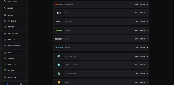 Wildsino casino paiement et retraits sécurisés